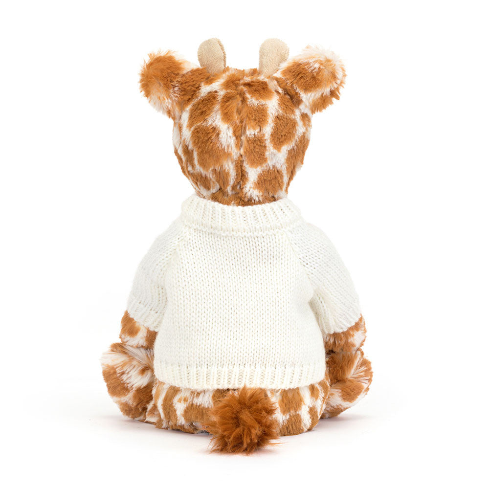 Jellycat Bashful Giraffe with Personalized Cream Jumper