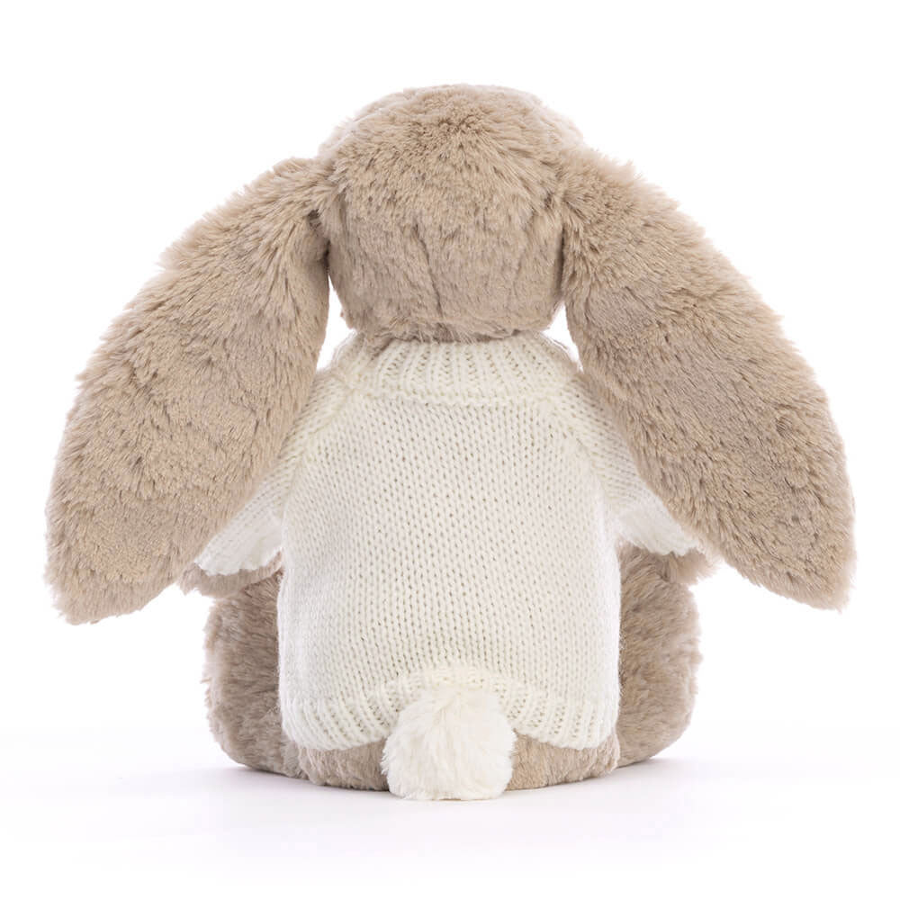 Jellycat Bashful Beige Bunny with Personalized Cream Jumper