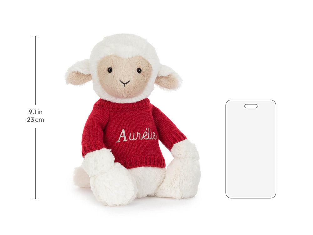 Jellycat Skipson Lamb with Personalized Red Jumper