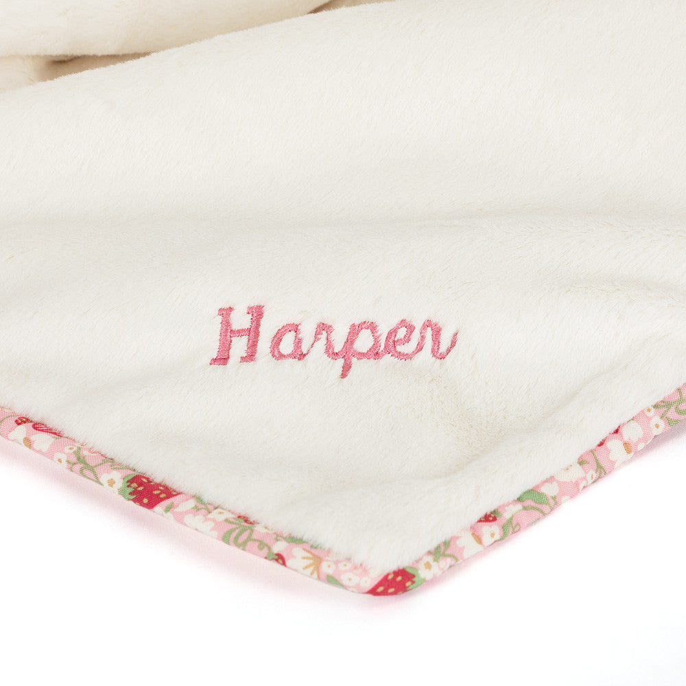 Jellycat Personalized Blossom Cream Bunny 'Berry' Blankie