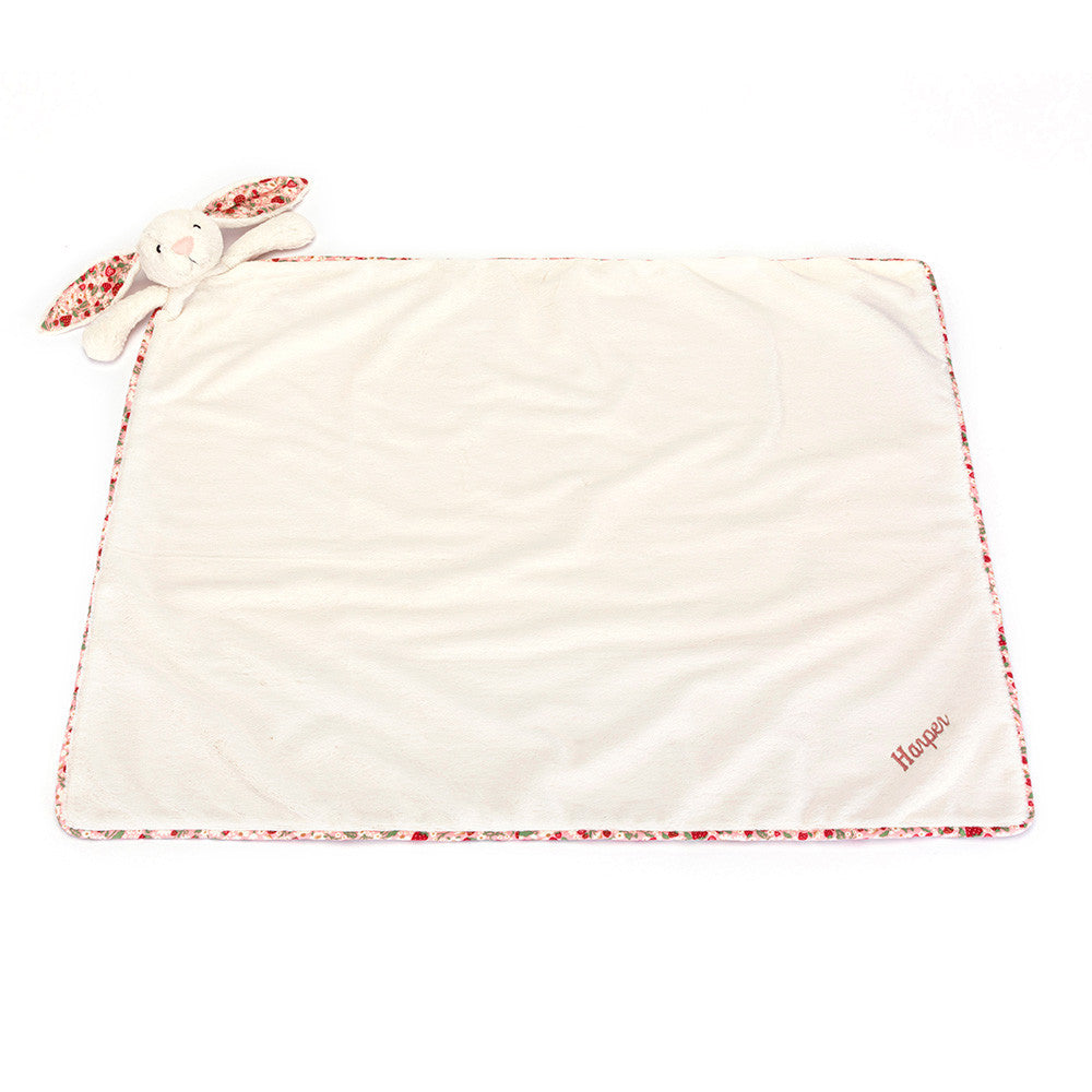 Jellycat Personalized Blossom Cream Bunny 'Berry' Blankie