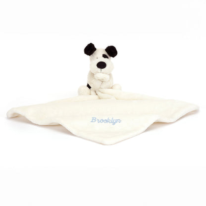 Jellycat Personalized Bashful Black & Cream Puppy Soother