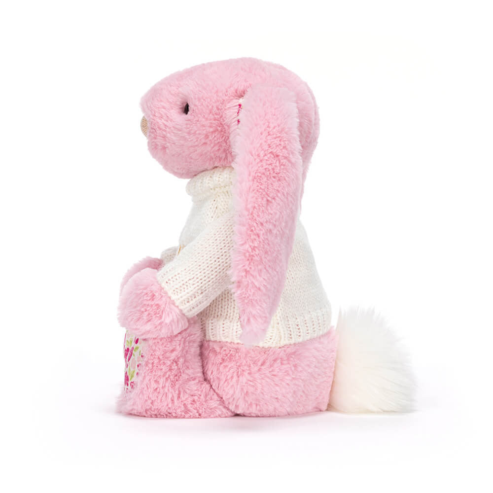 Jellycat Blushkin Blossom Luxe Bunny with Personalized Cream Jumper