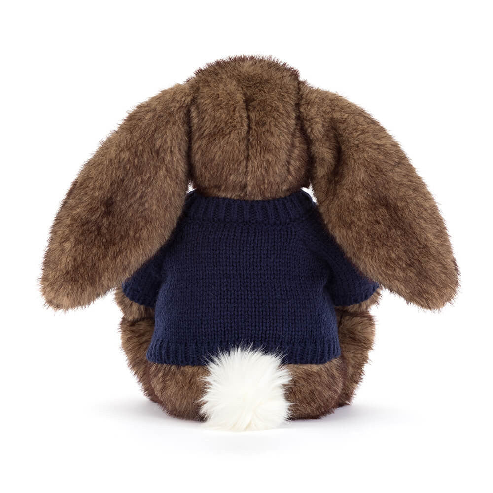 Jellycat Hoppleston Luxe Bunny with Personalized Navy Jumper