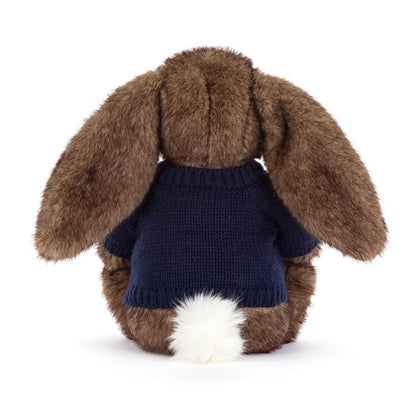 Jellycat Hoppleston Luxe Bunny with Personalized Navy Jumper