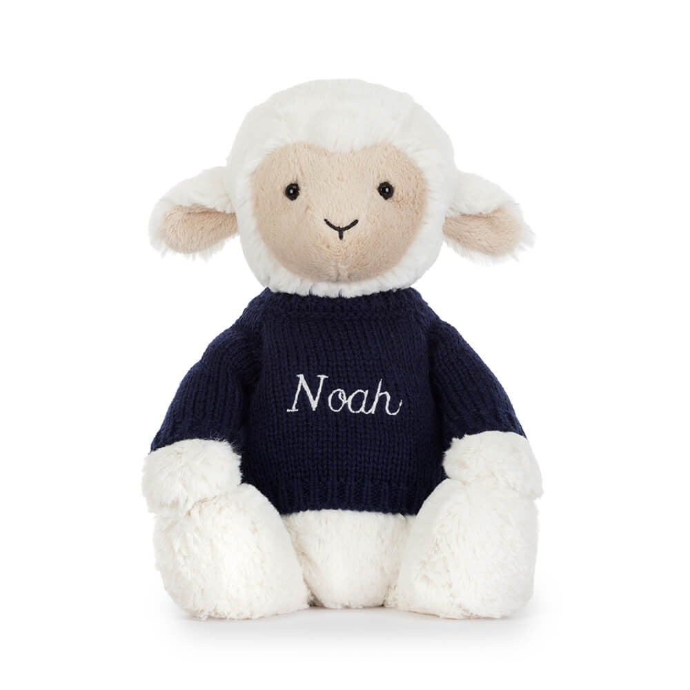 Jellycat Skipson Lamb with Personalized Navy Jumper