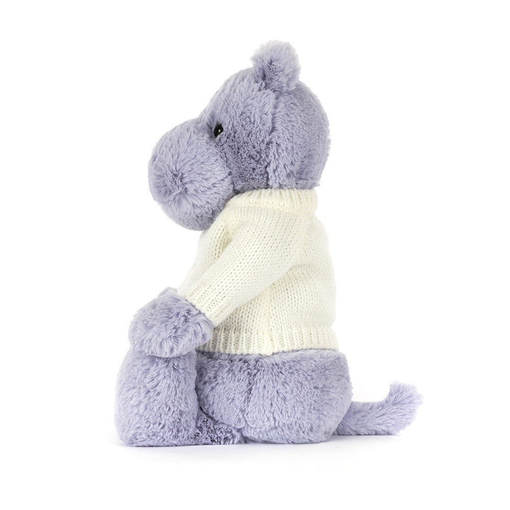 Jellycat Bashful Hippo with Personalized Cream Jumper