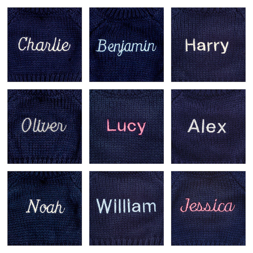 Jellycat Bashful Pink Bunny with Personalized Navy Jumper
