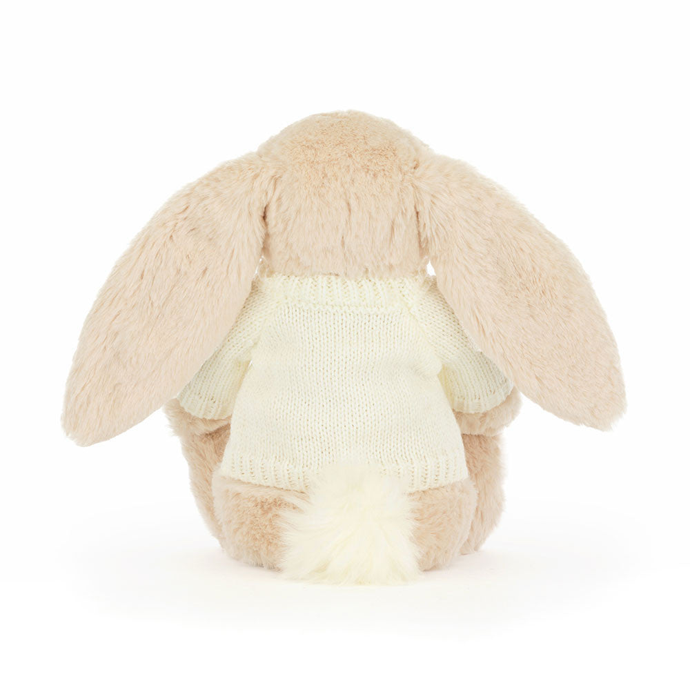 Jellycat Bashful Luxe Bunny Willow with Personalized Cream Jumper