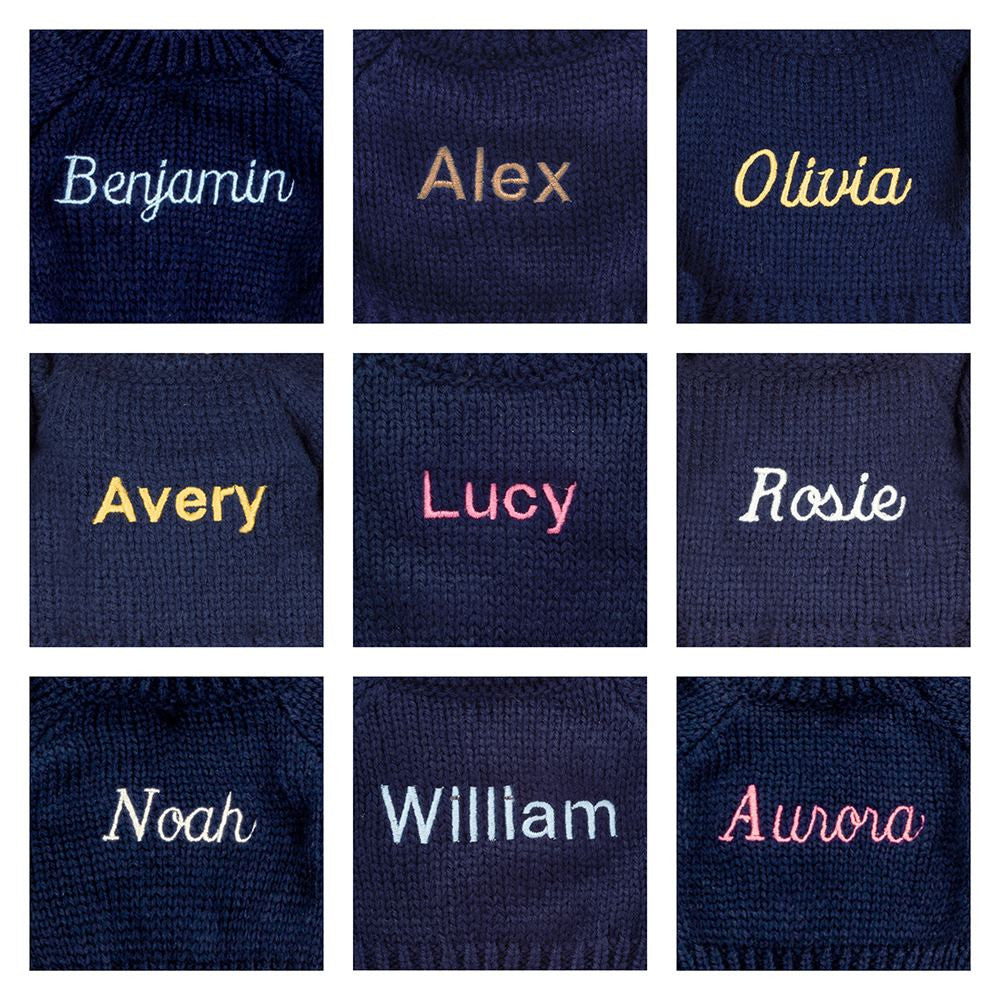 Jellycat Blossom Cream Bunny 'Berry' with Personalized Navy Jumper