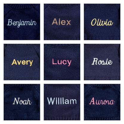 Jellycat Blossom Cream Bunny 'Berry' with Personalized Navy Jumper