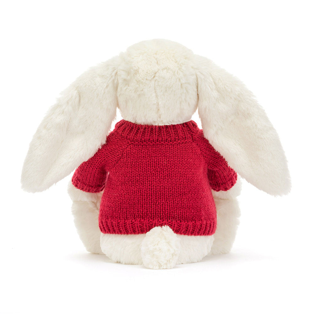 Jellycat Blossom Cream Bunny 'Berry' with Personalized Red Jumper