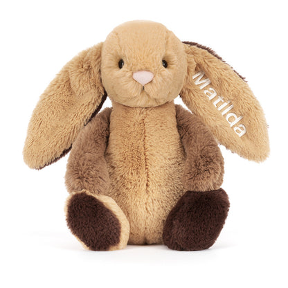 Jellycat Personalized Bashful Patchwork Brown Bunny Original
