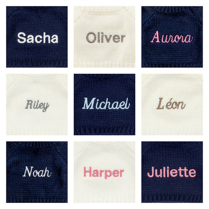 Jellycat Bashful Luxe Bunny Nimbus with Personalized Navy Jumper