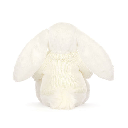 Jellycat Bashful Luxe Bunny Luna with Personalized Cream Jumper
