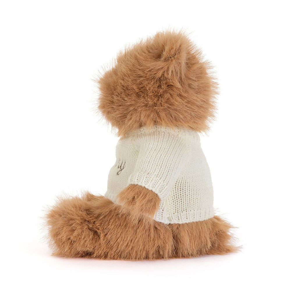 Jellycat Bartholomew Bear Bouffant with Personalized Cream Jumper