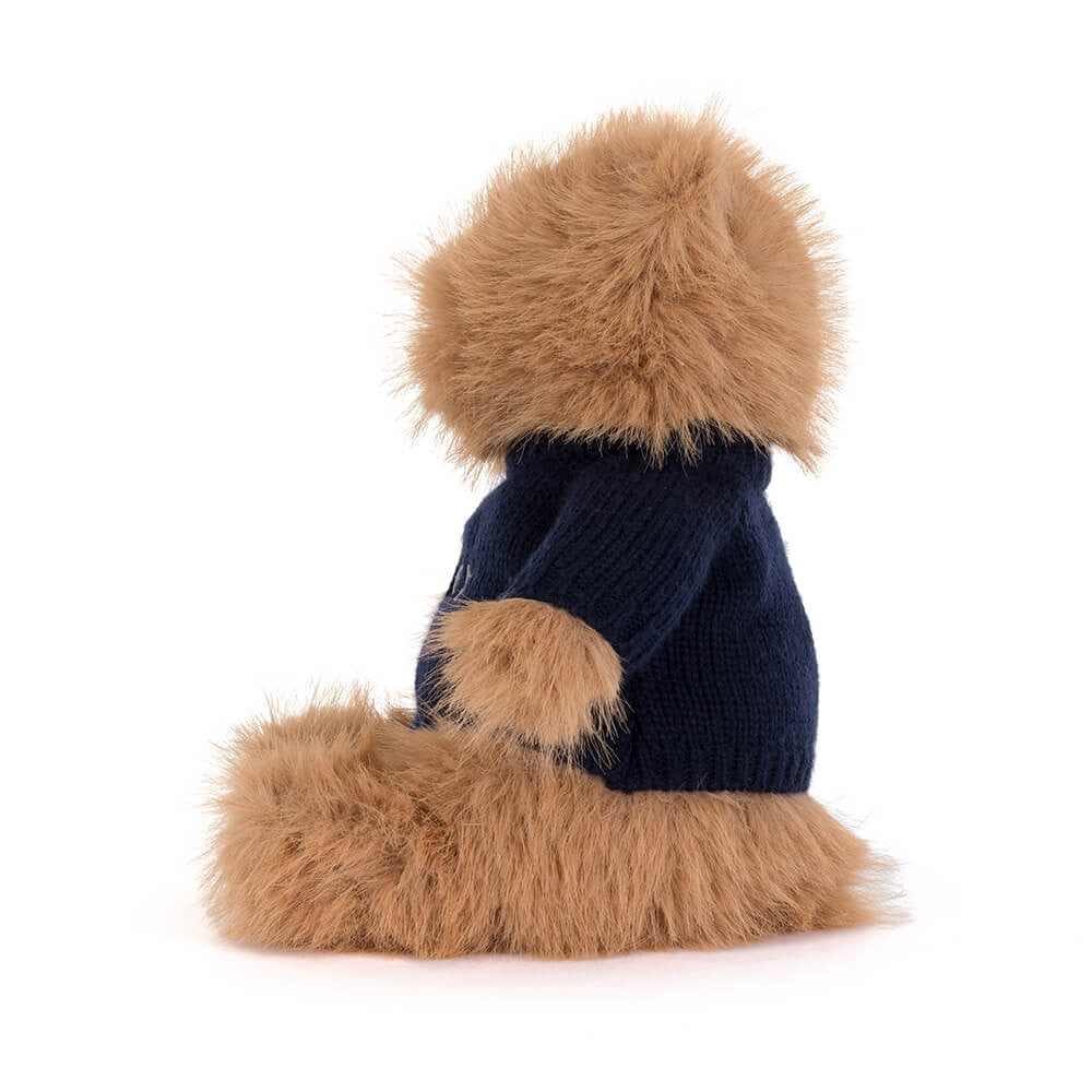 Jellycat Bartholomew Bear Bouffant with Personalized Navy Jumper