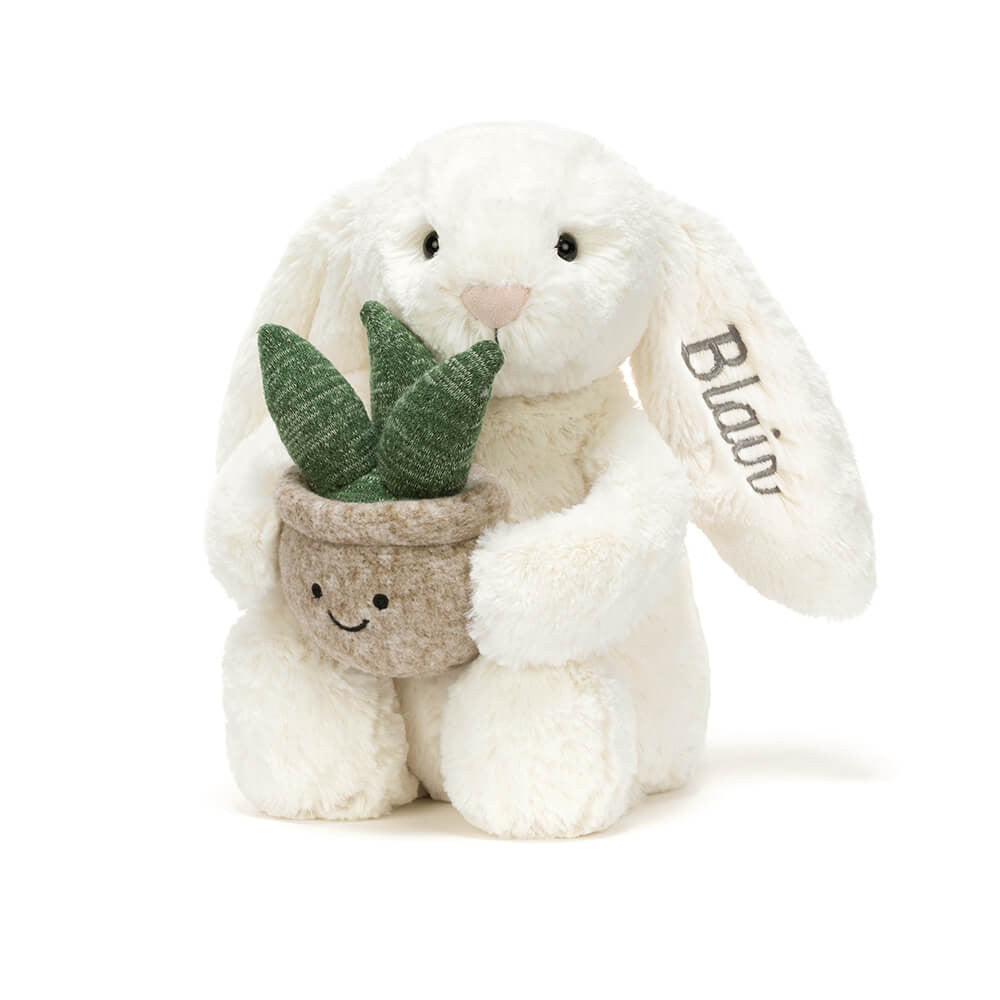 Jellycat Personalized Cream Bunny with Plant