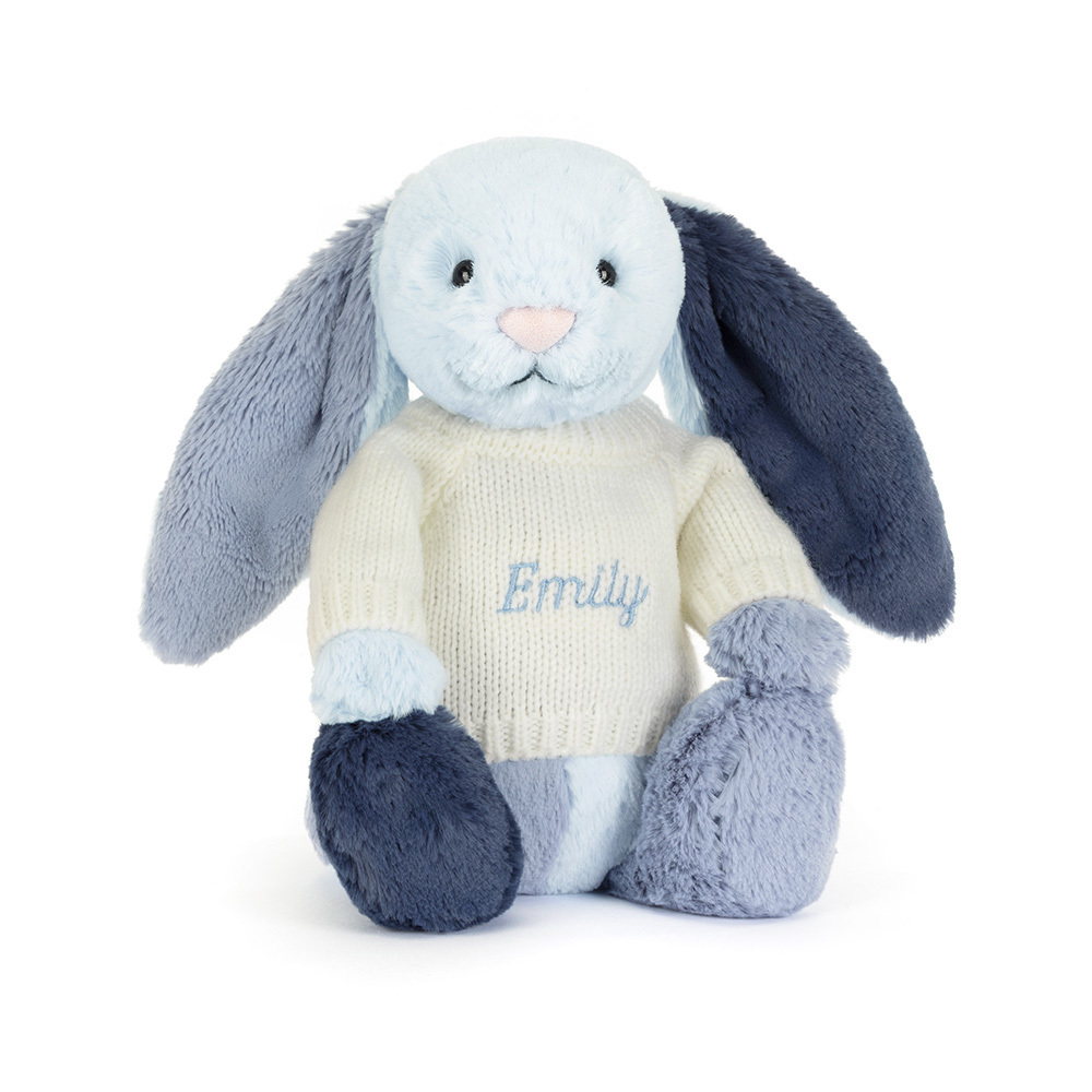 Jellycat Puddlesea Bunny with Personalized Cream Jumper