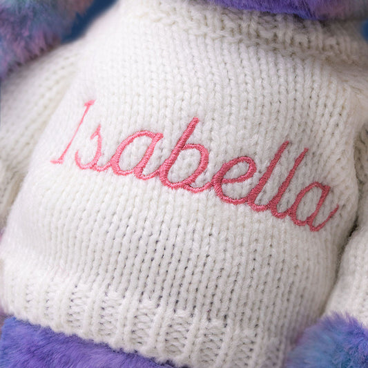 Jellycat Zodihop Luxe Bunny with Personalized Cream Jumper