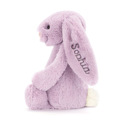 Jellycat Personalized Bashful Lilac Bunny Medium