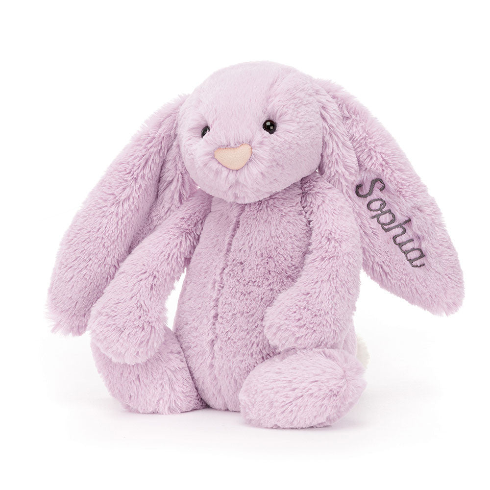 Jellycat Personalized Bashful Lilac Bunny Medium