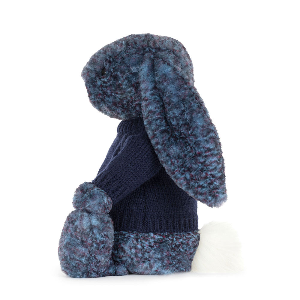 Jellycat Hopscone Luxe Bunny with Personalized Navy Jumper