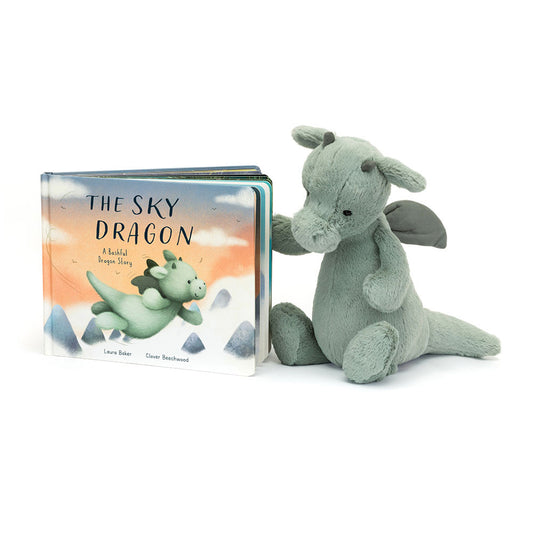 Jellycat The Sky Dragon Book & Bashful Dragon Medium