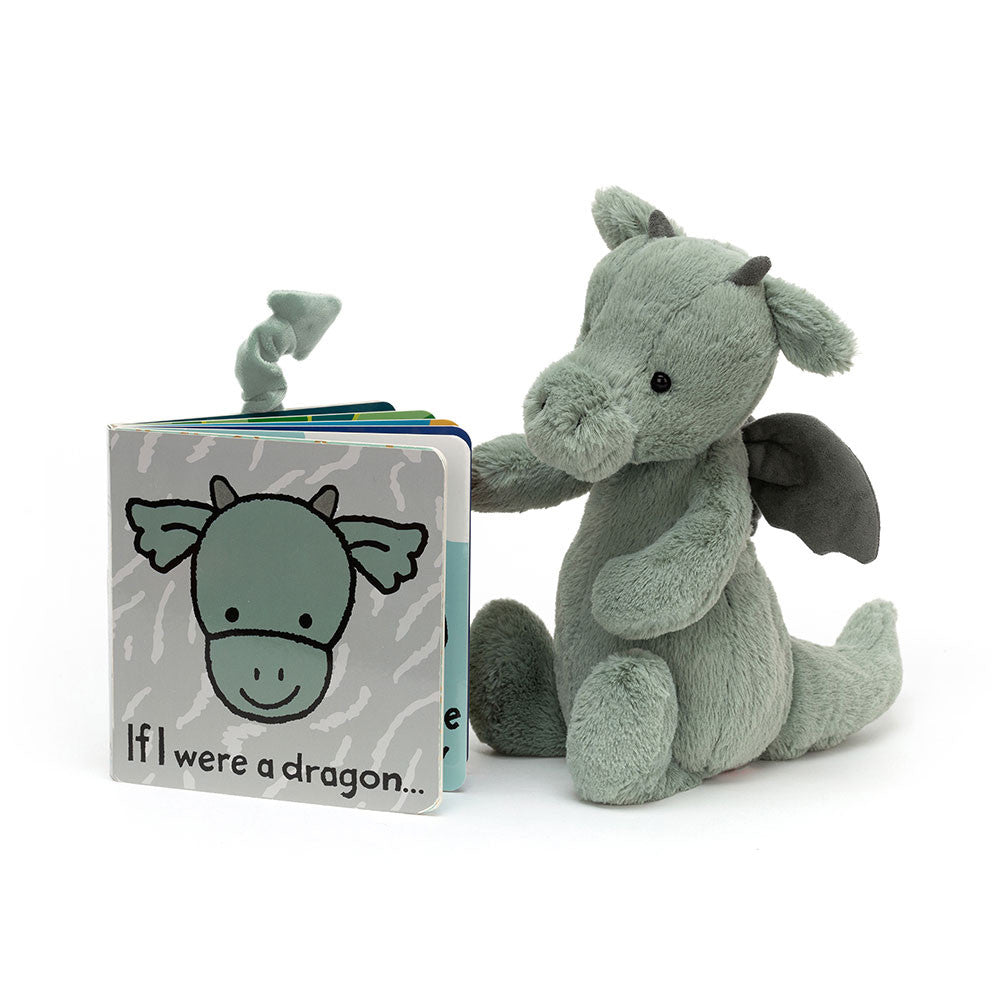 Jellycat If I Were a Dragon Book & Bashful Dragon Small