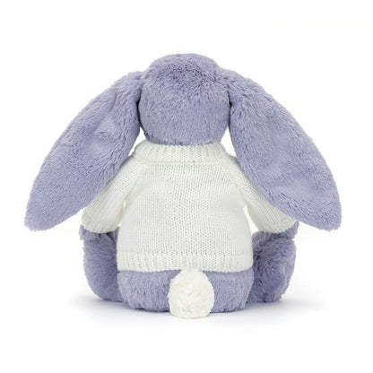 Jellycat Bashful Viola Bunny with Personalized Cream Jumper